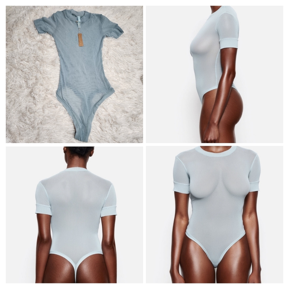 SKIMS SUMMER MESH T-Shirt Bodysuit/ SKY/ S, M/ NWT